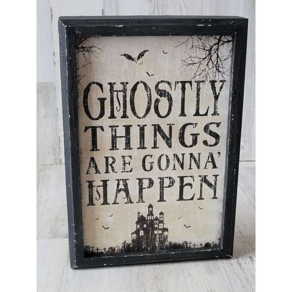 Square One ghostly things are going to happen wall sign Halloween prop decor - Picture 2 of 11